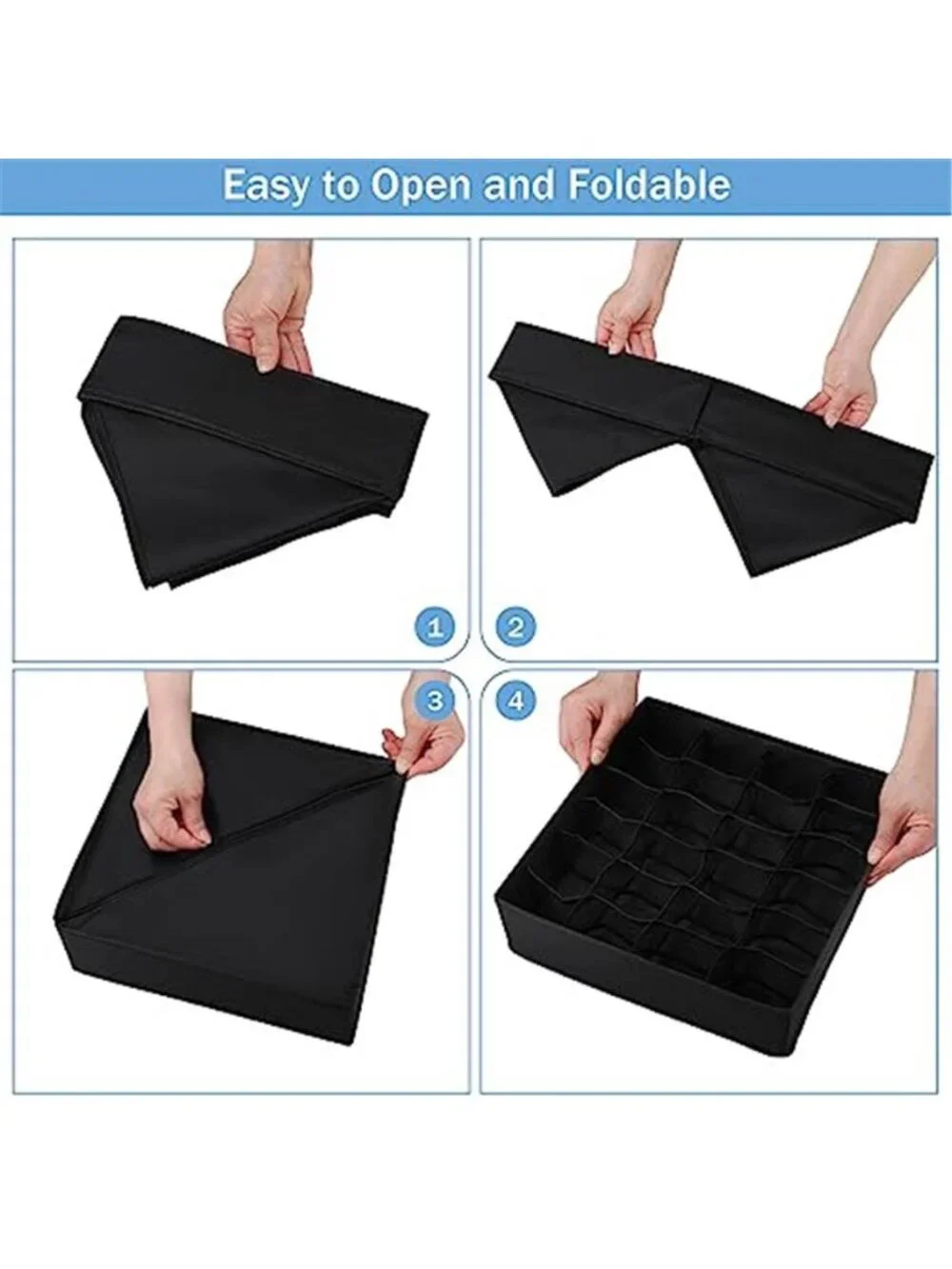 Drawer Organizer Closet Storage Boxes Foldable Underwear Socks Divider 24 Slot